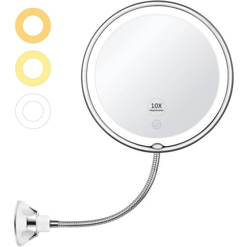 Miroir maquillage lumineux KEDSUM, grossissant 10x, 3 couleurs - Vue principale