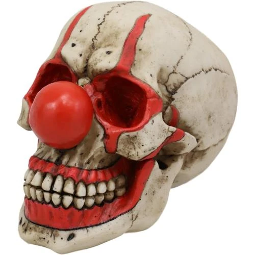 Zoom sur Sculpture macabre IT, tête de mort, squelettes, Halloween