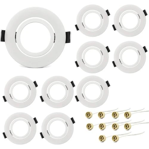 Cadre spot orientable LED blanc, lot de 10, GU10 - Vue principale