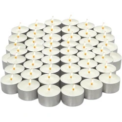 Bougies chauffe-plat cire non parfumée, SJ TRADERS, 50 unités