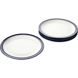 Assiettes noires Denby Elements, céramique résistante, 4 pièces