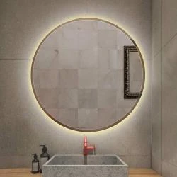 Miroir Salle de Bains LED Rond, Anti Buée, Tactile