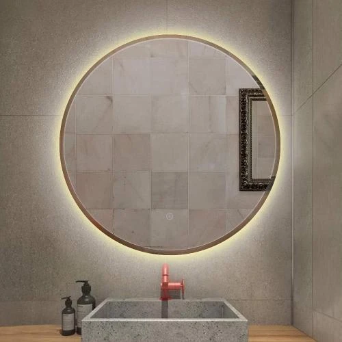 Miroir Salle de Bains LED Rond, Anti Buée, Tactile - Vue principale