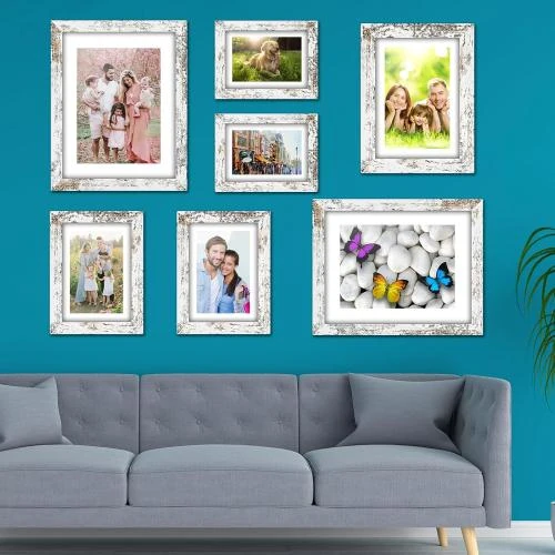 Zoom sur Cadres photo Beyahela, lot 2, blanc, collage mural