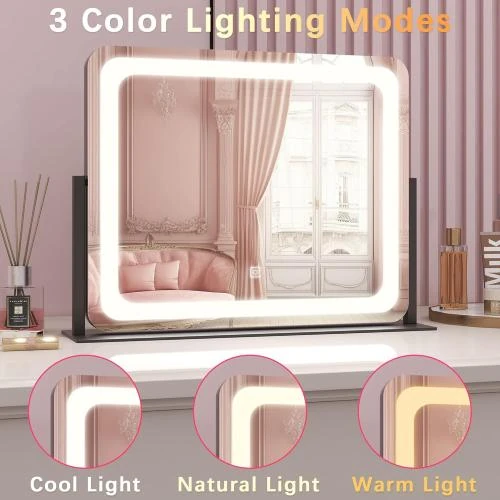 Détail de Miroir lumineux courtoisie, Smart Touch, 3 couleurs, rotation