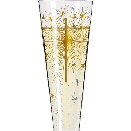 Zoom sur Flûte à champagne Ritzenhoff Goldnacht, design or véritable
