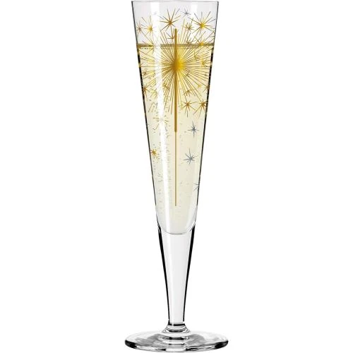 Détail de Flûte à champagne Ritzenhoff Goldnacht, design or véritable