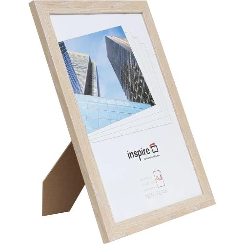 Zoom sur Cadre photo A4 Hampton Frames, effet bois naturel, Plexi