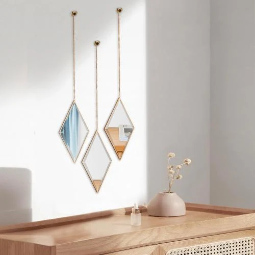 Miroirs muraux décoratifs PHOSPHOR, forme diamant, élégants - Vue principale