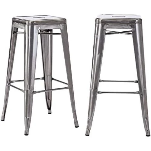 Chaises Industrielles Metal Empilables, Salle à Manger, Cuisine, Salon, Bistrot - Vue principale