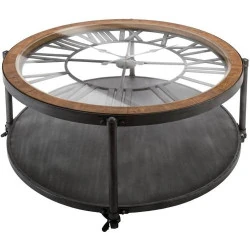 Table Basse Chrono ATMOSPHERA, Métal, Bois, Design Élégant