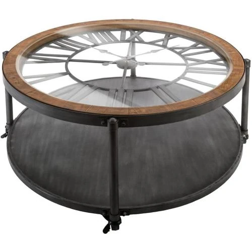 Table Basse Chrono ATMOSPHERA, Métal, Bois, Design Élégant - Vue principale