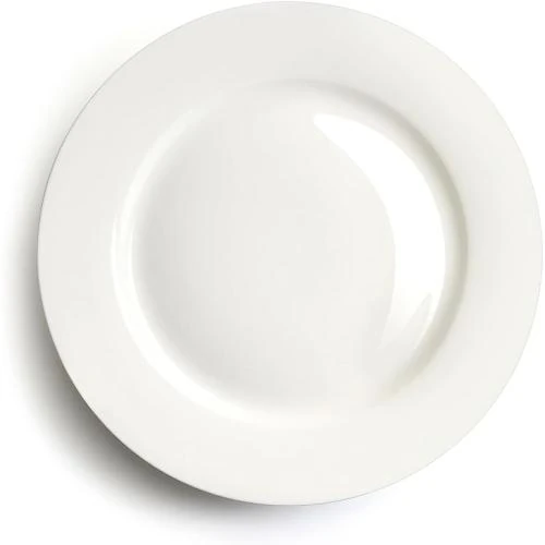 Assiettes plates IQCWOOD, porcelaine blanche, modernes, résistantes - Vue principale