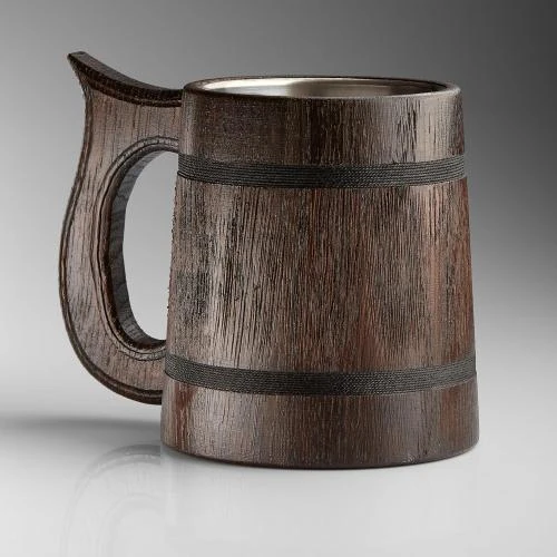 Détail de Chope à bière en bois chêne, World Of Nature, robuste