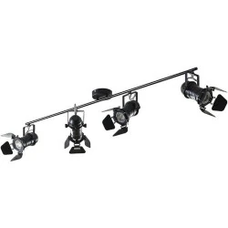 Lindby Plafonnier Tilen Noir Métal, Design Moderne, 4 Lampes