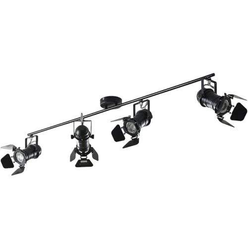 Lindby Plafonnier Tilen Noir Métal, Design Moderne, 4 Lampes - Vue principale