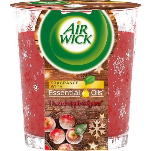 Air Wick Bougie Huiles Essentielles Pomme Givrée, Rouge - Vue principale