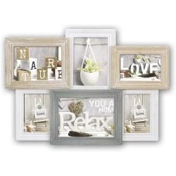 ZEP TY1449 Cadre Photos Bois Beige Blanc Bleu