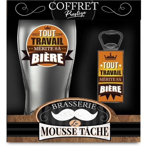 Zoom sur Coffret Verre à Bière SLA, Cadeau Idéal, Design Élégant