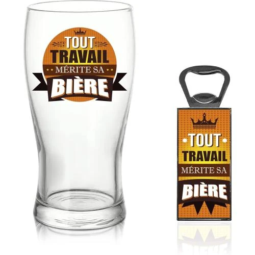 Coffret Verre à Bière SLA, Cadeau Idéal, Design Élégant - Vue principale