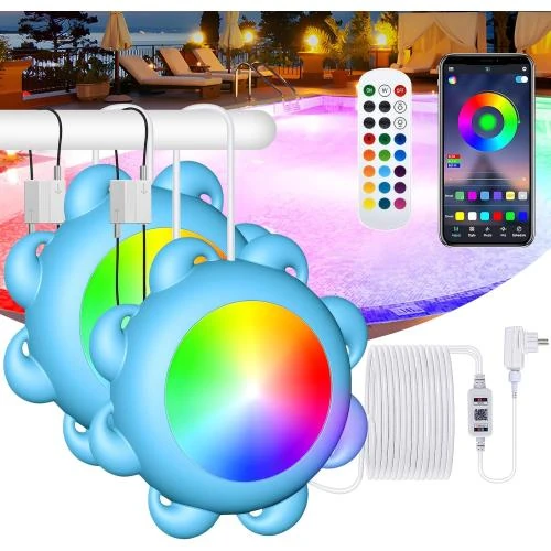 JONRRYIN Éclairage Piscine Submersible RGB Télécommande - Vue principale