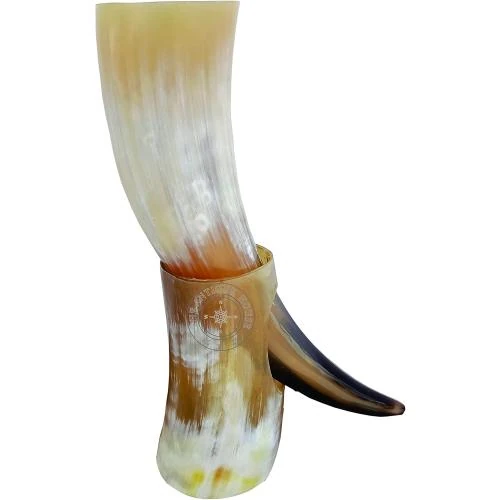 Détail de Corne à boire antique, support, style viking, cadeau Noël