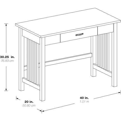 Zoom sur Bureau Osp Designs Sierra, Finition Frêne, Écriture