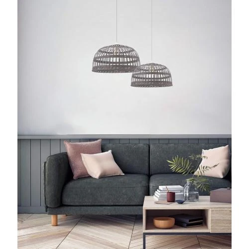 Détail de Suspension bambou gris, luminaire Phuket, design moderne