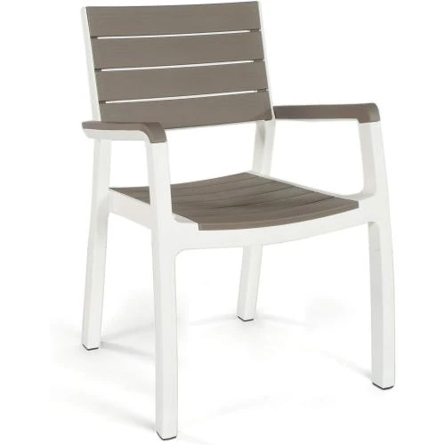 Fauteuil Curver Woodlook Blanc, Gris, Design Élégant - Vue principale