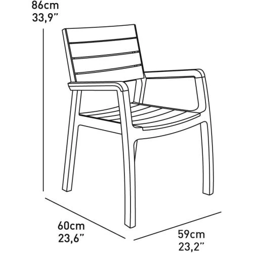 Zoom sur Fauteuil Curver Woodlook Blanc, Gris, Design Élégant