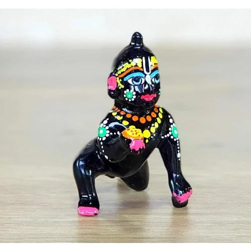 Détail de Sculpture laiton noir Gopal Laddoo Baby Krishna eSplanade