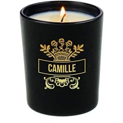 Bougie personnalisable Amikado, parfum vanille, noir