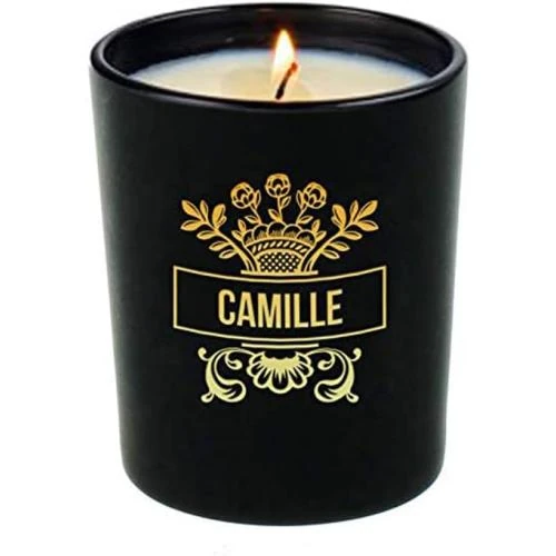 Bougie personnalisable Amikado, parfum vanille, noir - Vue principale