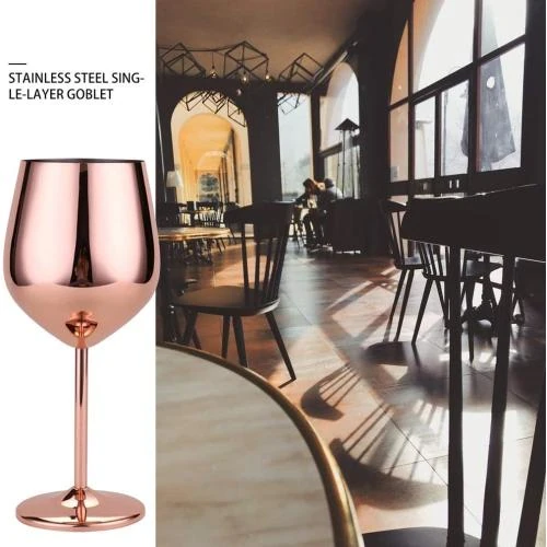 Détail de Verres à vin rouge DLD, acier inoxydable incassables, or rose