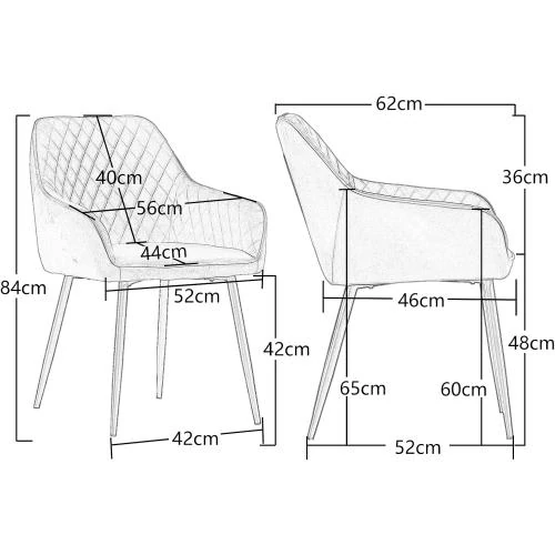 Détail de Chaises salle à manger AINPECCA, cuir synthétique, orange
