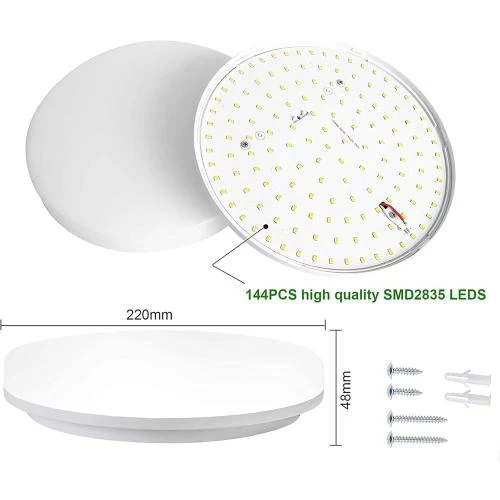 Zoom sur Plafonnier LED 18W, 1800LM, Étanche IP54, Design Rond