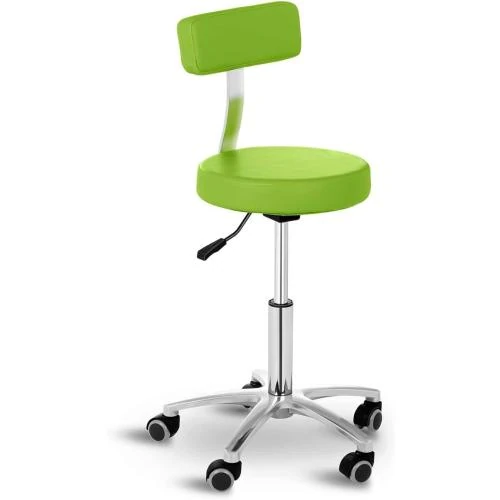 Physa Terni Tabouret Coiffeur Vert, Roulettes, Dossier - Vue principale