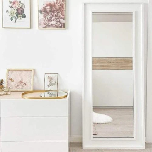 Zoom sur Miroir Mural Angelica, Frêne Blanc, Design Italien