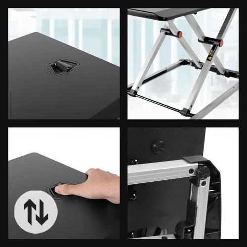 Zoom sur Duronic DM05D11 BK Bureau assis debout ergonomique ajustable