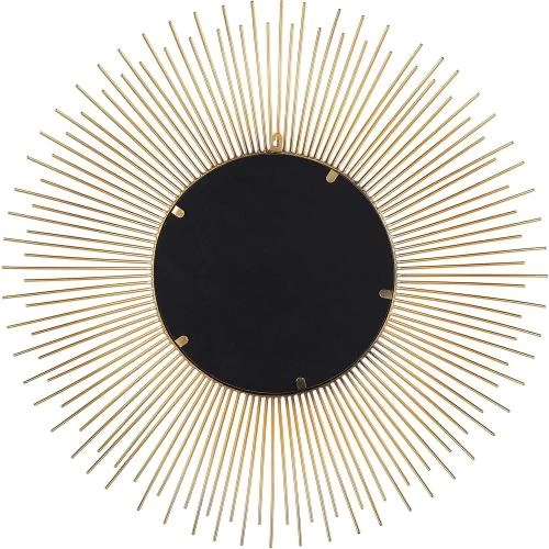 Zoom sur Miroir Mural Soleil Métal Doré Style Versaillais Glamour