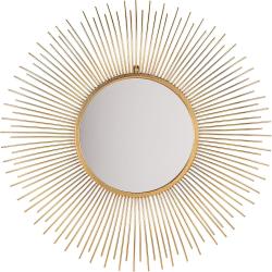 Présentation Miroir Mural Soleil Métal Doré Style Versaillais Glamour