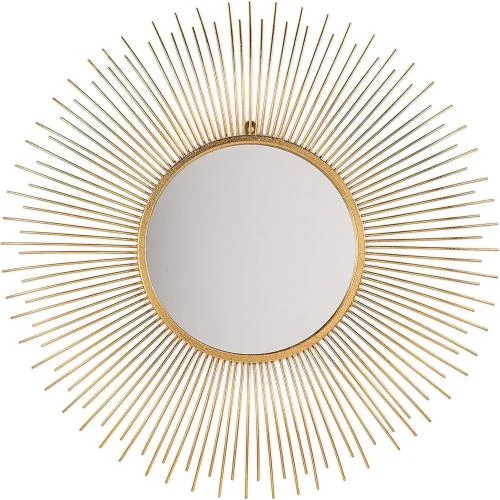 Miroir Mural Soleil Métal Doré Style Versaillais Glamour - Vue principale