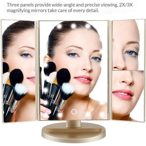 Détail de Miroir maquillage lumineux Infitrans, 21 LED, portable