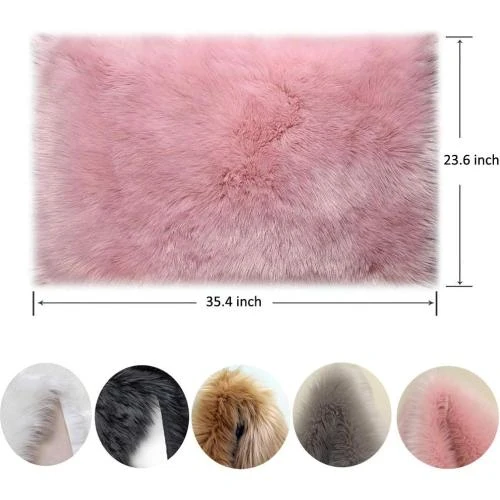 Détail de HARESLE Tapis Antidérapant Doux Moelleux Intérieur Rose