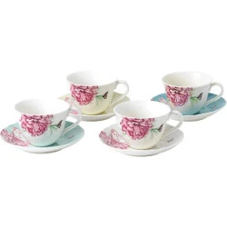 Tasses à thé, soucoupes, porcelaine, multicolore, Royal Albert