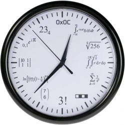 Horloge Murale Mathématiques, Design Blanc Élégant, Cryptée