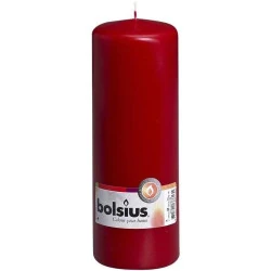 Bougies piliers rouge vin Bolsius 200 mm, 70 mm