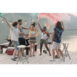 Tabourets pliants adultes, tabouret bar plastique blanc en situation