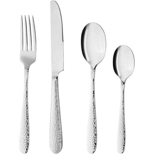 Set couverts 6 personnes acier inoxydable, 24 pièces décorées - Vue principale